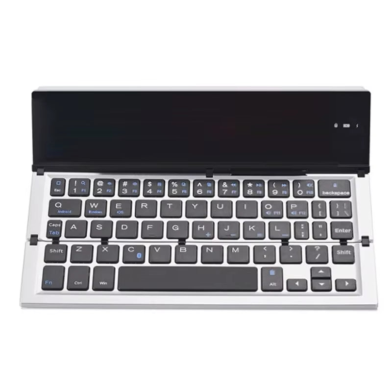 Folding Bluetooth Keyboard Foldable Wireless Keyboard with Pocket Size, Aluminum Alloy Housing, for Ipad, Iphone,Android Devices
