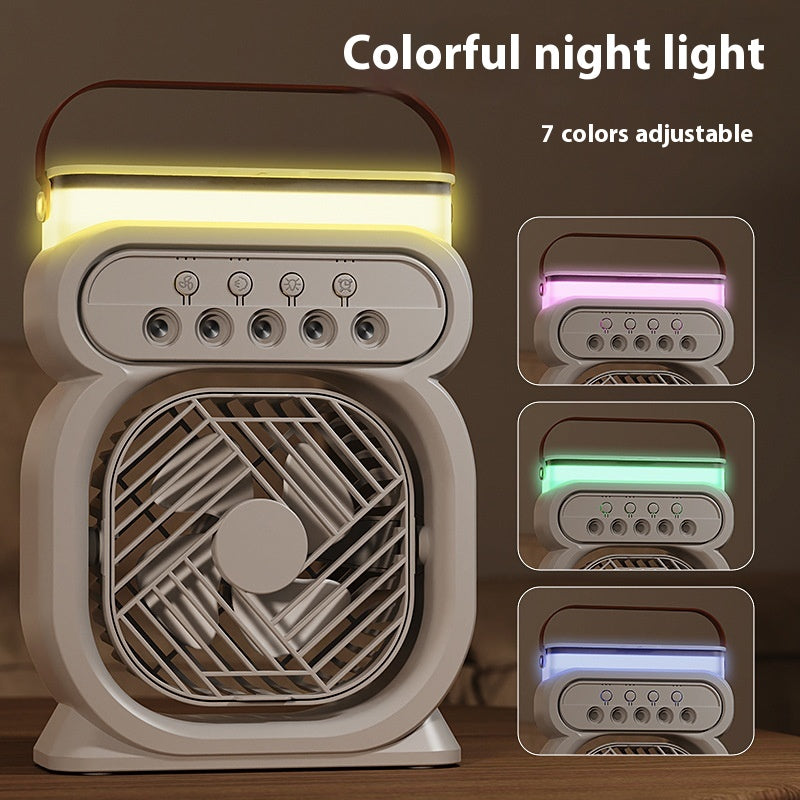3 in 1 Portable Air Conditioner Evaporative Air Cooler LED Night Lights 3 Speeds Humidifier Fan for Home Office