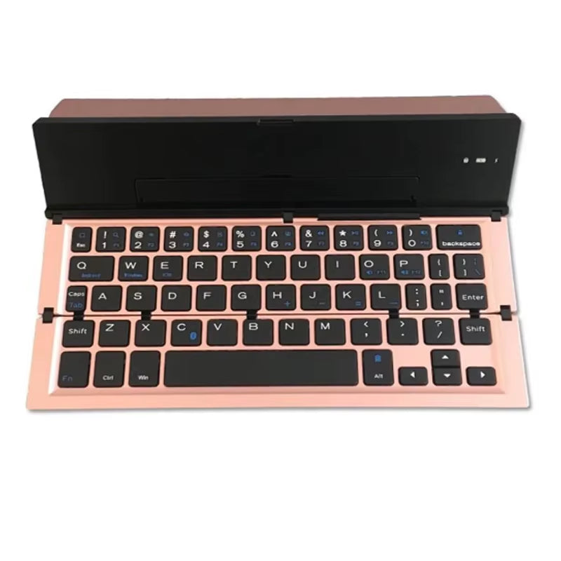 Folding Bluetooth Keyboard Foldable Wireless Keyboard with Pocket Size, Aluminum Alloy Housing, for Ipad, Iphone,Android Devices