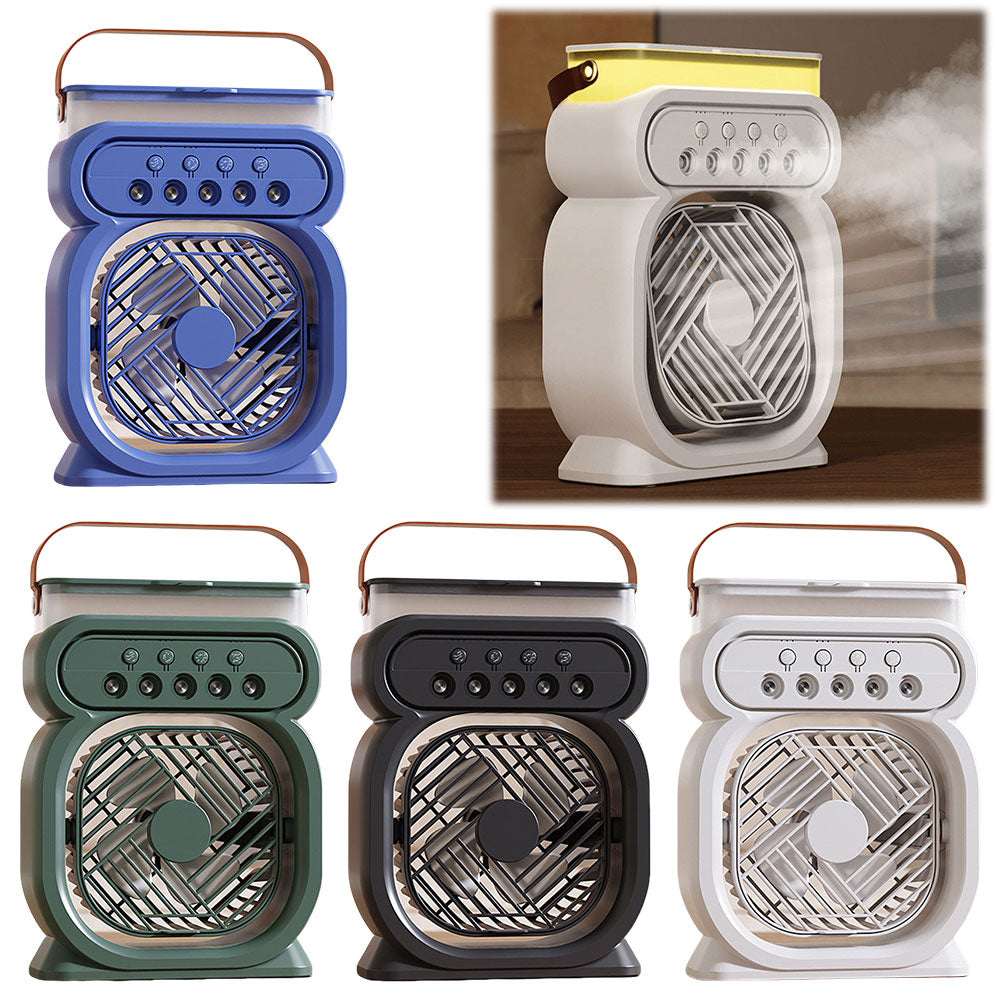 3 in 1 Portable Air Conditioner Evaporative Air Cooler LED Night Lights 3 Speeds Humidifier Fan for Home Office