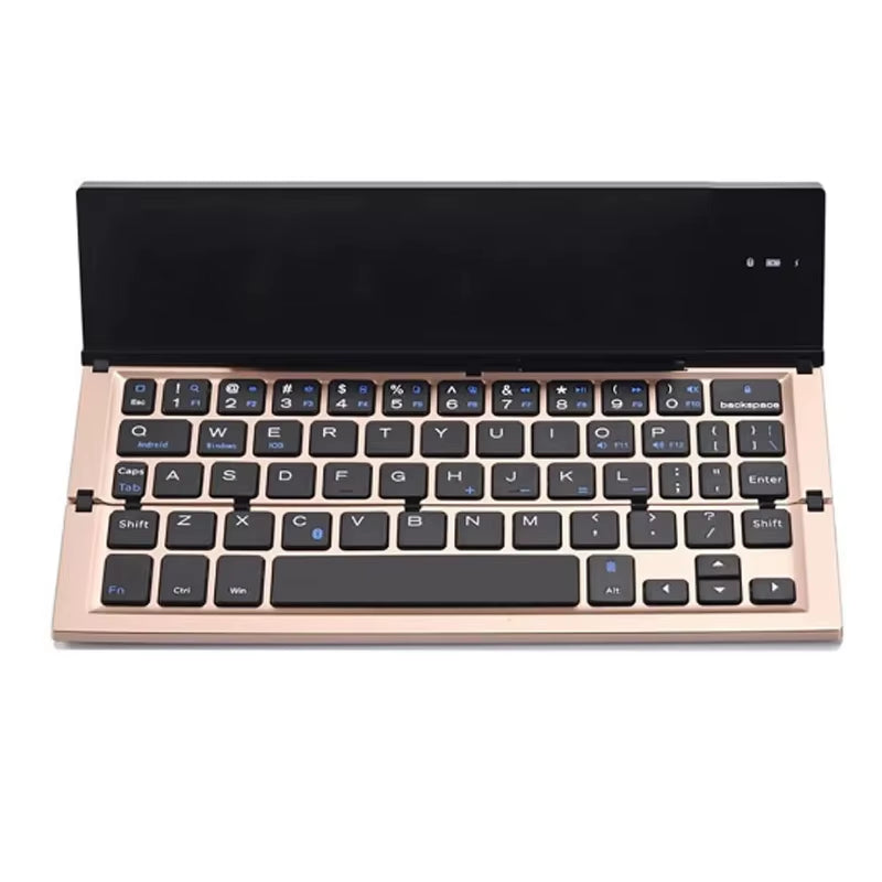 Folding Bluetooth Keyboard Foldable Wireless Keyboard with Pocket Size, Aluminum Alloy Housing, for Ipad, Iphone,Android Devices