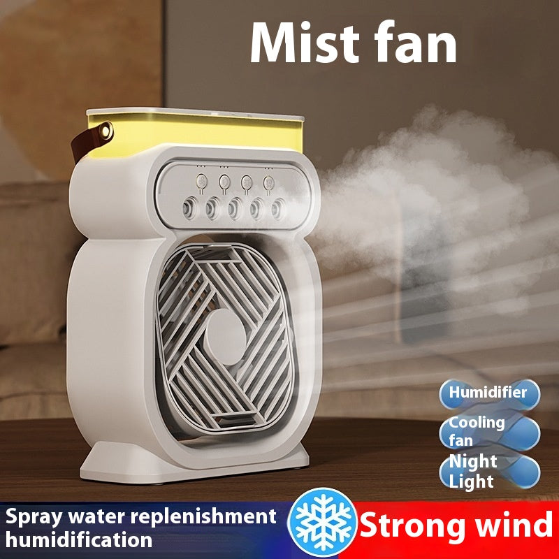 3 in 1 Portable Air Conditioner Evaporative Air Cooler LED Night Lights 3 Speeds Humidifier Fan for Home Office
