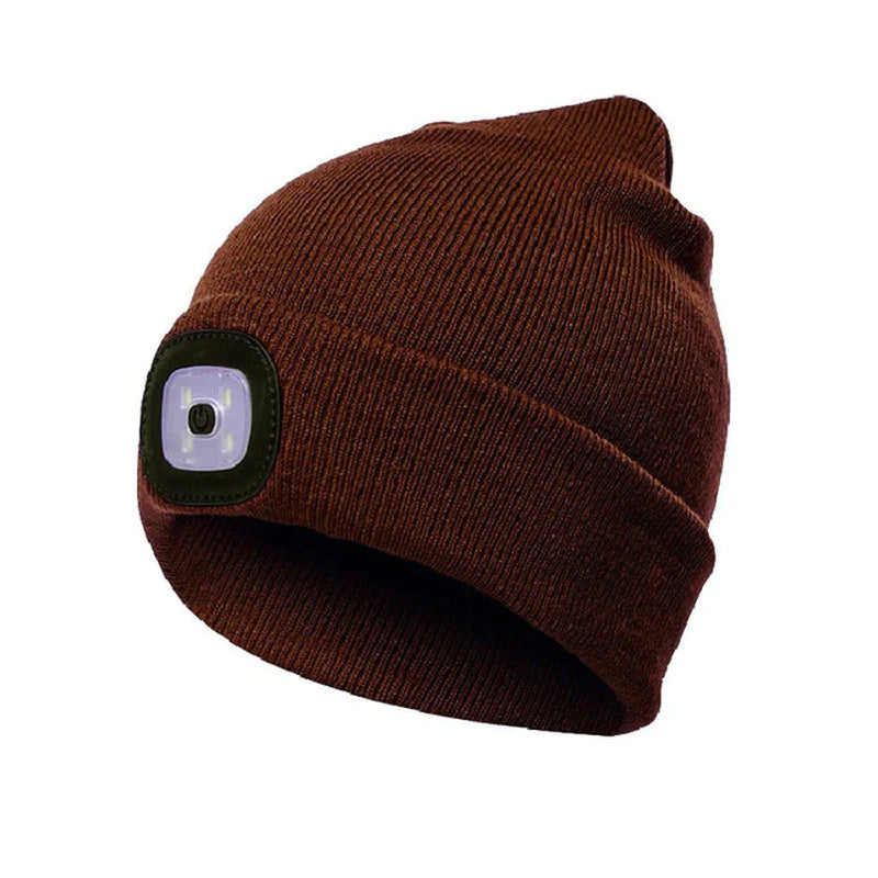 Beanies for Man Solid Knitted Hat with LED Lighting Hip-Hop Style Berets Portable Warm Woolen Bonnets for Woman Wholesale